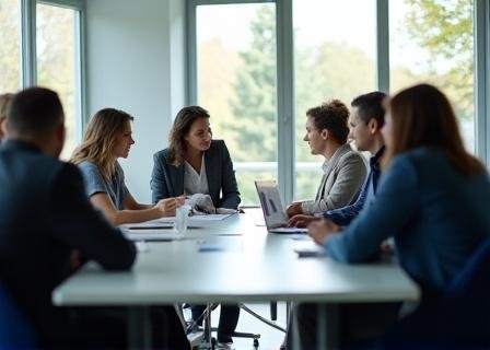 Stakeholders discussing technology risk management