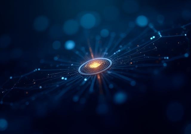 Abstract digital network architecture representing secure data flow